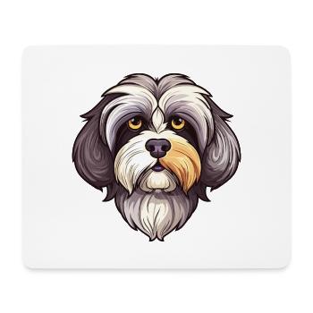 Havaneser Hund Rasse Aquarell Karikatur Kawaii Farbe - Mousepad (Querformat) - Weiß - Vorne