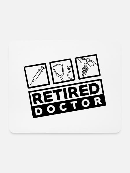 Retired Doctor - Arzt in Rente mit Symbolen - Mousepad (Querformat) - Weiß