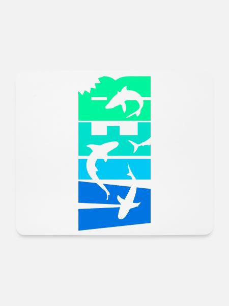 4. Geburtstag Haie Junge 4 Jahre alt Weißer Hai - Mousepad (Querformat) - Weiß