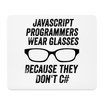 Lustige Javascript-Programmierer - Mousepad (Querformat) - Weiß - Vorne