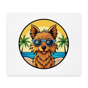 Australian Terrier Dog Breed Cartoon Sunglasses - Mouse Pad (horizontal) - white - Front
