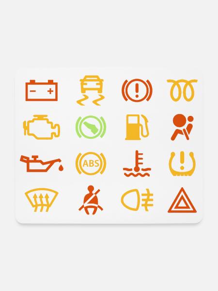 Auto-Kontrollleuchten - Mousepad (Querformat) - Weiß
