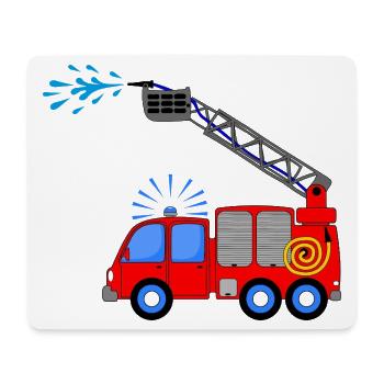 Camion de pompiers avec échelle et eau enfants - Tapis de souris (format paysage) - blanc - Devant