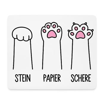 Stein Papier Schere Katze Pfote Spiel Katzenpfoten - Mousepad (Querformat) - Weiß - Vorne