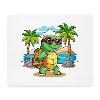 Turtle Funny Cartoon Summer Beach Sunglasses - Mouse Pad (horizontal) - white - Front