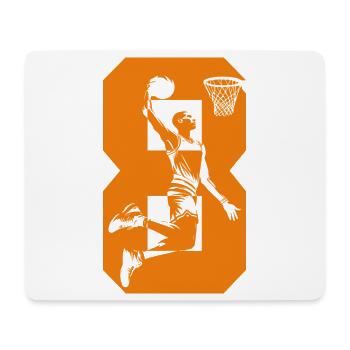 NUMBER 8 BASKETBALL 8TH BIRTHDAY - Mouse Pad (horizontal) - white - Front