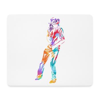 Tanzlustiger Linientanz Westernstiefel - Mousepad (Querformat) - Weiß - Vorne