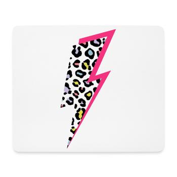 Blitz Leoparden Muster Pastellfarben mit Neon-Pink - Mousepad (Querformat) - Weiß - Vorne