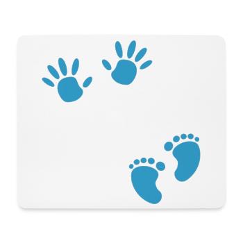 Pregnancy footprint hand boy baby belly - Mouse Pad (horizontal) - white - Front