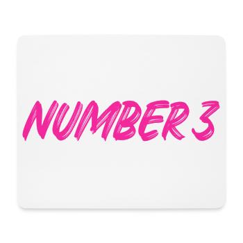 Number 3 - drei - dritter - dritte - 3 - Nummer 3 - Mousepad (Querformat) - Weiß - Vorne