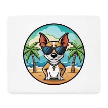 Decker Rat Terrier Hunderasse Cartoon Sonnenbrille - Mousepad (Querformat) - Weiß - Vorne