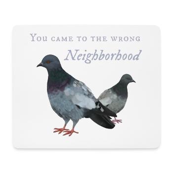 Wrong Neighborhood - Zwei Stadttauben hell - Mousepad (Querformat) - Weiß - Vorne