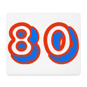 80. 80 JAHRE. 80-JÄHRIGES JUBILÄUM. 80. GEBURTSTAG. - Mousepad (Querformat) - Weiß - Vorne