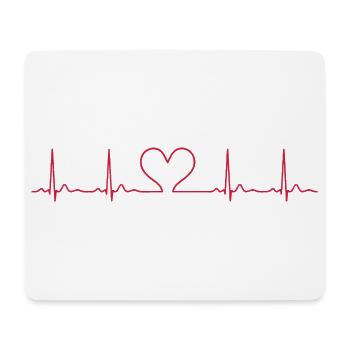 Ligne ECG du battement cardiaque Vecteur d’ondes d’impulsion médicale - Tapis de souris (format paysage) - blanc - Devant