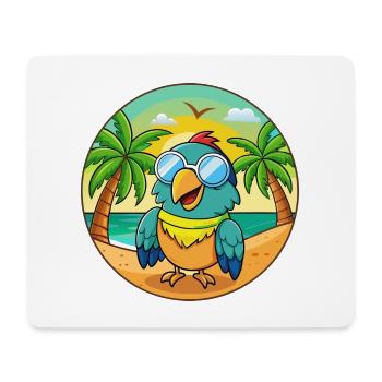 Lunettes de soleil Parrot Funny Cartoon Summer Beach - Tapis de souris (format paysage) - blanc - Devant