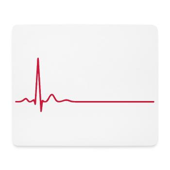 Herzschlag-EKG-Linie Medizinischer Pulswellen-Ikon-Vektor - Mousepad (Querformat) - Weiß - Vorne