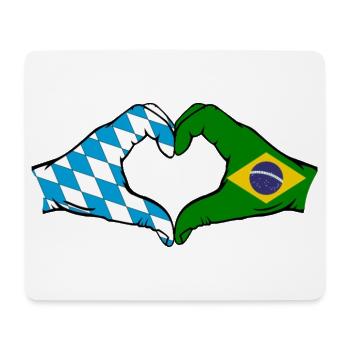 Bavière, Brésil, Drapeau, Mains, Forme Coeur - Tapis de souris (format paysage) - blanc - Devant