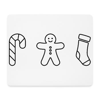 Zuckerstange - Pfefferkuchen - Weihnachtsstrumpf - Mousepad (Querformat) - Weiß - Vorne