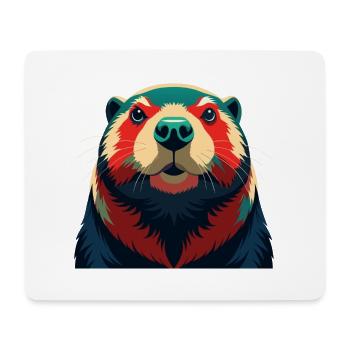 Biber Cartoon Figur Buntes Haustier Tier - Mousepad (Querformat) - Weiß - Vorne
