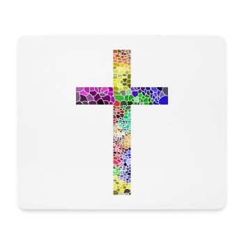Kreuz Jesus Gott Religion Kirche Papst Vatikan - Mousepad (Querformat) - Weiß - Vorne