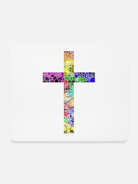 Kreuz Jesus Gott Religion Kirche Papst Vatikan - Mousepad (Querformat) - Weiß