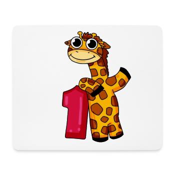 1. Geburtstag Giraffe 1.Klasse Geschenk - Mousepad (Querformat) - Weiß - Vorne