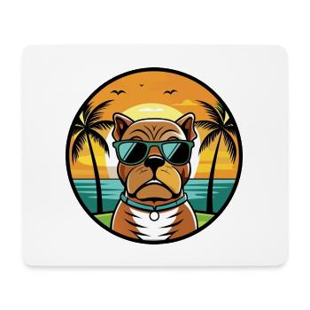 Bordeauxdogge Hunderasse Cartoon Sonnenbrille Strand - Mousepad (Querformat) - Weiß - Vorne