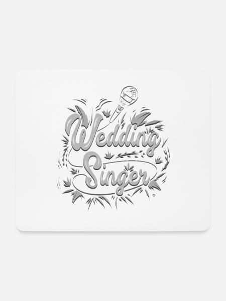 Hochzeitssänger Sänger mit Mikrofon - Mousepad (Querformat) - Weiß