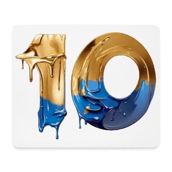NON. 10 NUMÉRO 10 COOL 10E ANNIVERSAIRE - Tapis de souris (format paysage) - blanc - Devant