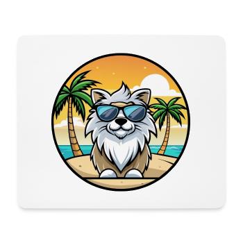 Himalaya Schäferhund Rasse Cartoon Sonnenbrille Strand - Mousepad (Querformat) - Weiß - Vorne