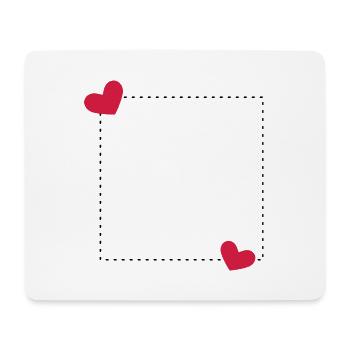 Herz Rahmen Ornament Linie Dekoration - Mousepad (Querformat) - Weiß - Vorne