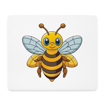 Abeille Mignonne Mascotte Personnage De Dessin Animé Kawaii - Tapis de souris (format paysage) - blanc - Devant