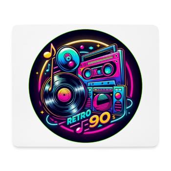Retro 90s Logo - Mousepad (Querformat) - Weiß - Vorne