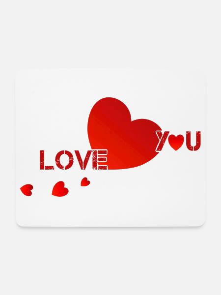 love you I love you red hearts - Mousepad (Querformat) - Weiß