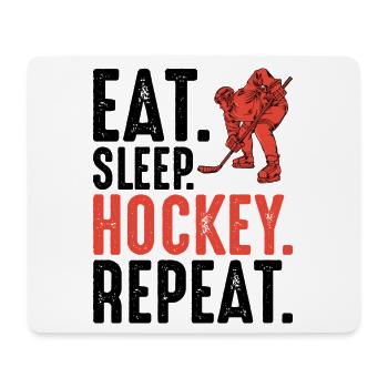 Silhouette du joueur de hockey rouge - Tapis de souris (format paysage) - blanc - Devant