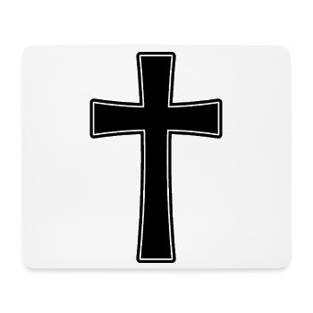 Croix de religion chrétienne - Tapis de souris (format paysage) - blanc - Devant