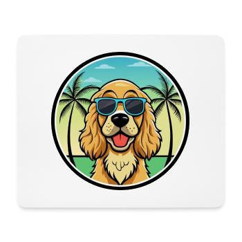 Englischer Cocker Spaniel Hunderasse Cartoon Beach - Mousepad (Querformat) - Weiß - Vorne