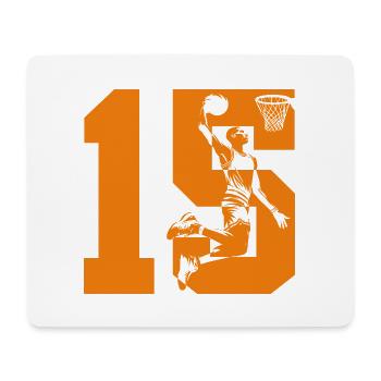 NUMBER 15 BASKETBALL 15TH BIRTHDAY - Mouse Pad (horizontal) - white - Front