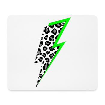 Blitz Leoparden Muster mit Neon Schatten - Mousepad (Querformat) - Weiß - Vorne