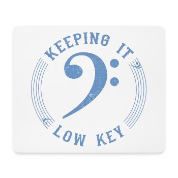 Bassschlüssel Blau - Vintage Musical Symbol - Mousepad (Querformat) - Weiß - Vorne