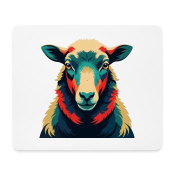 Schaf Cartoon Figur Buntes Haustier Tier - Mousepad (Querformat) - Weiß - Vorne
