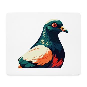 Pigeon Cartoon Character Colorful Pet Animal - Mouse Pad (horizontal) - white - Front