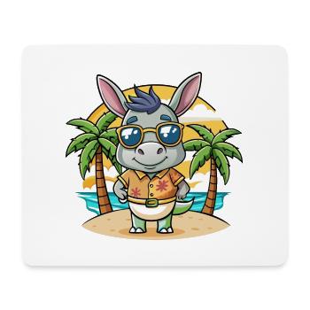 Esel Lustige Cartoon Sommer Strand Sonnenbrille - Mousepad (Querformat) - Weiß - Vorne
