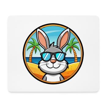 Kaninchen Lustige Cartoon Sommer Strand Sonnenbrille Cool - Mousepad (Querformat) - Weiß - Vorne