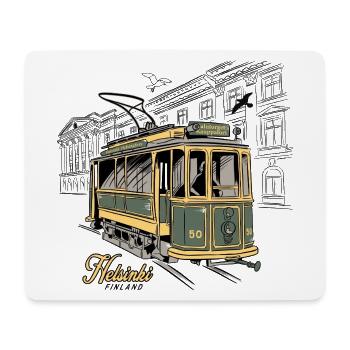 Helsinki Old Tram, Textilien, Produkte - Mousepad (Querformat) - Weiß - Vorne
