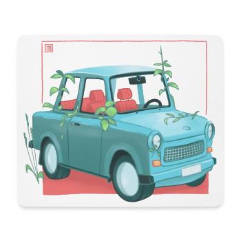 Trabi mit Pflanzen - Mousepad (Querformat) - Weiß - Vorne