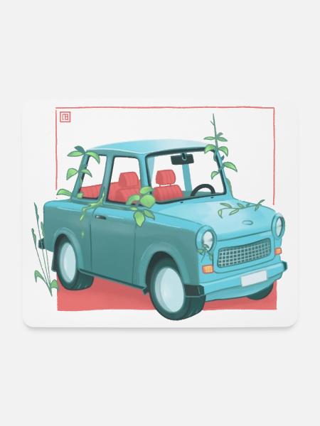 Trabi mit Pflanzen - Mousepad (Querformat) - Weiß