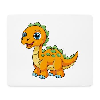 Dinosaure Mignon Mascotte Personnage De Dessin Animé Kawaii - Tapis de souris (format paysage) - blanc - Devant