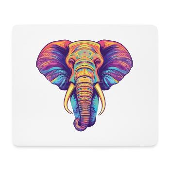 Elefant Bunte Aquarell-Tierillustration - Mousepad (Querformat) - Weiß - Vorne
