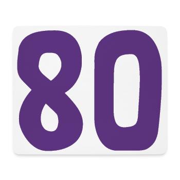 80. 80 JAHRE. 80-JÄHRIGES JUBILÄUM. 80. GEBURTSTAG. - Mousepad (Querformat) - Weiß - Vorne
